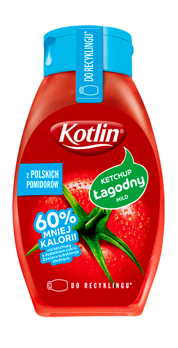 Ketchup łagodny 60% kalorii mniej*